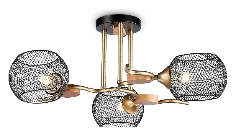Люстра на штанге Ambrella Light TR TR80164 цвет плафона/подвески Черный, цвет арматуры Коричневый, Золото, Черный