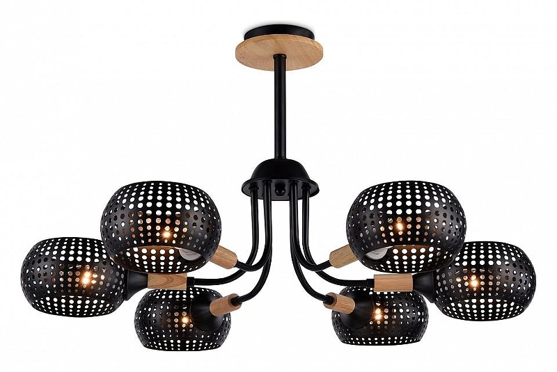 Люстра на штанге Ambrella Light TR TR80167 цвет плафона/подвески Черный, цвет арматуры Коричневый, Черный