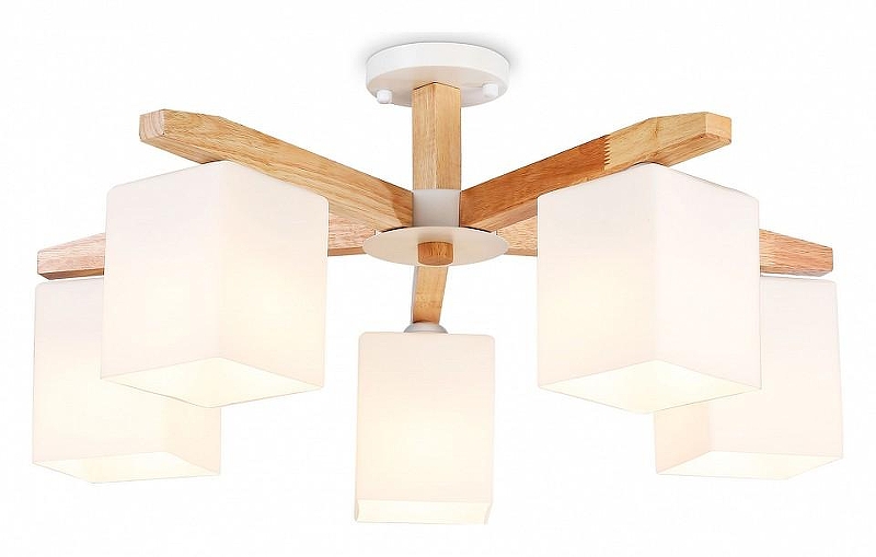 Люстра на штанге Ambrella Light TR TR83118 цвет плафона/подвески Белый, цвет арматуры Белый, Коричневый