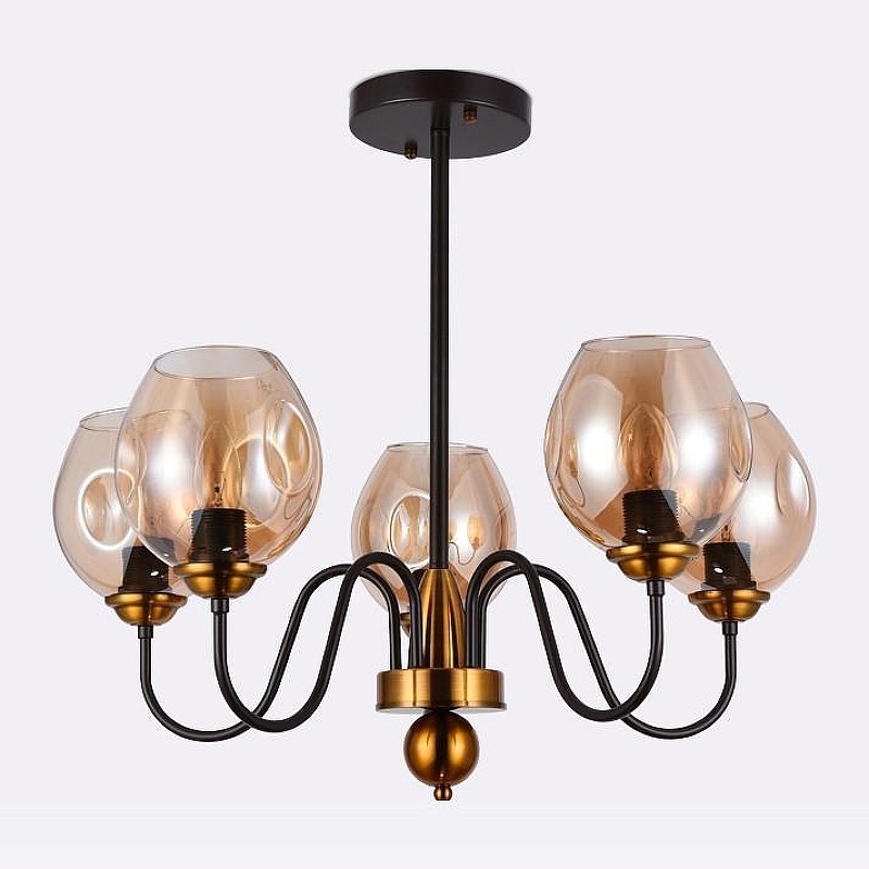 Люстра на штанге Ambrella Light TR TR9057 цвет плафона/подвески Янтарный, цвет арматуры Черный