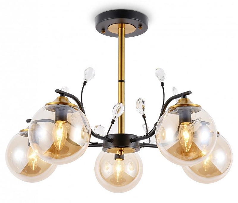 Люстра на штанге Ambrella Light TR TR9072 цвет плафона/подвески Оранжевый, цвет арматуры Черный