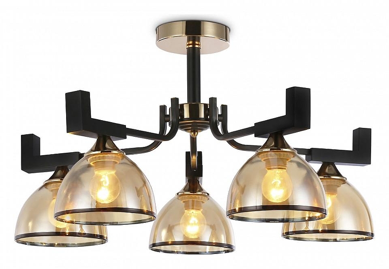 Люстра на штанге Ambrella Light TR TR9099 цвет плафона/подвески Черный, Оранжевый, цвет арматуры Золото, Черный