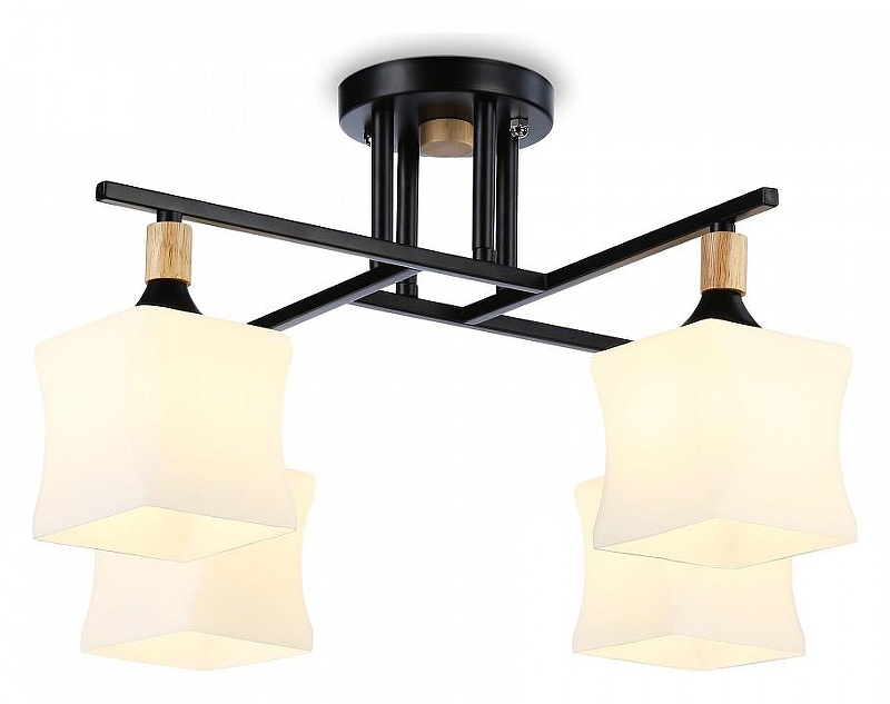 Люстра на штанге Ambrella Light TR TR9497 цвет плафона/подвески Белый, цвет арматуры Коричневый, Черный