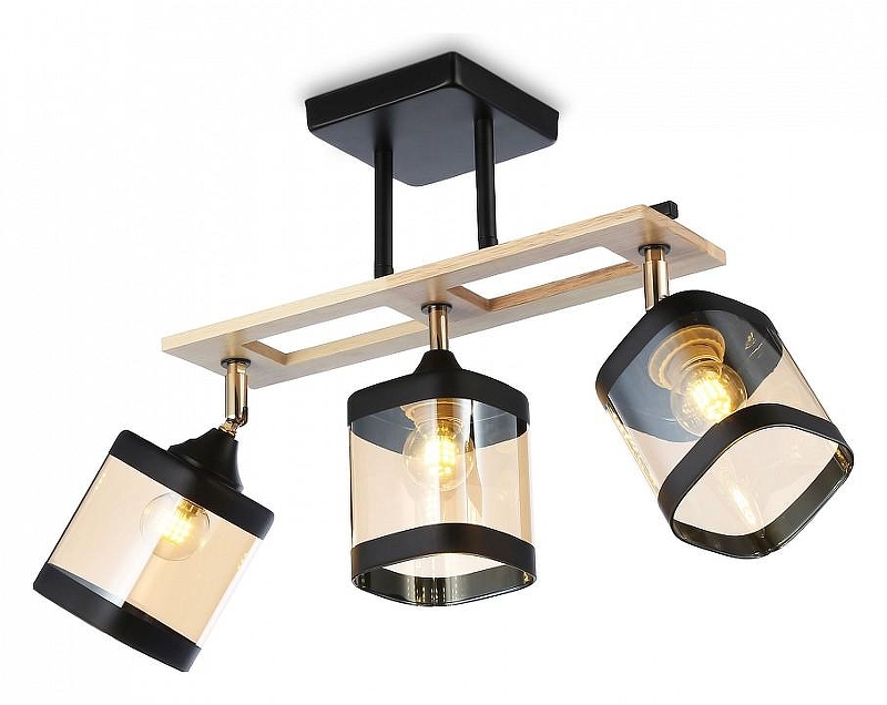 Люстра на штанге Ambrella Light TR TR9527 цвет плафона/подвески Оранжевый, цвет арматуры Коричневый, Золото