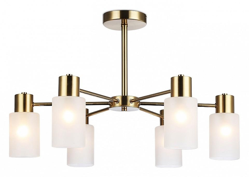 Люстра на штанге Ambrella Light TRADITIONAL TR9581 цвет плафона/подвески Белый, цвет арматуры Латунь