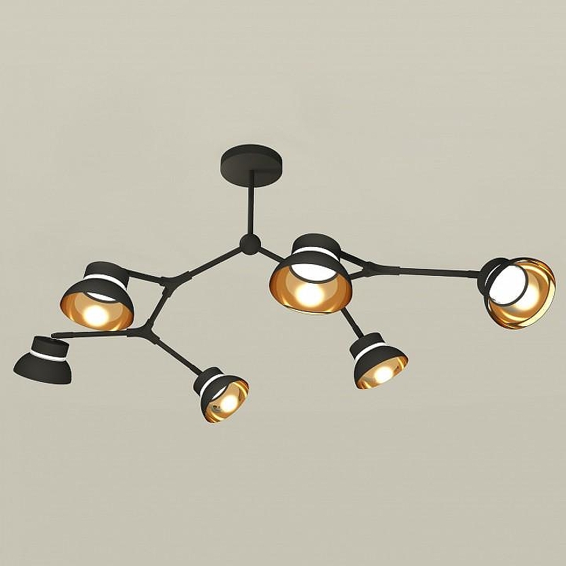 Люстра на штанге Ambrella Light XB XB9056101 цвет плафона/подвески Золото, Черный, цвет арматуры Черный