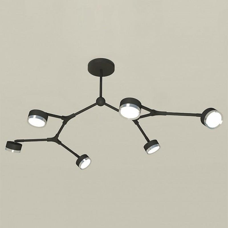 Люстра на штанге Ambrella Light XB XB9056151 цвет плафона/подвески Серебро, Черный, цвет арматуры Черный