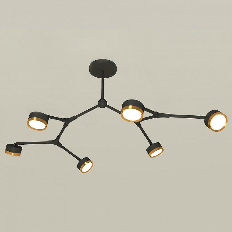 Люстра на штанге Ambrella Light XB XB9056152 цвет плафона/подвески Золото, Черный, цвет арматуры Черный
