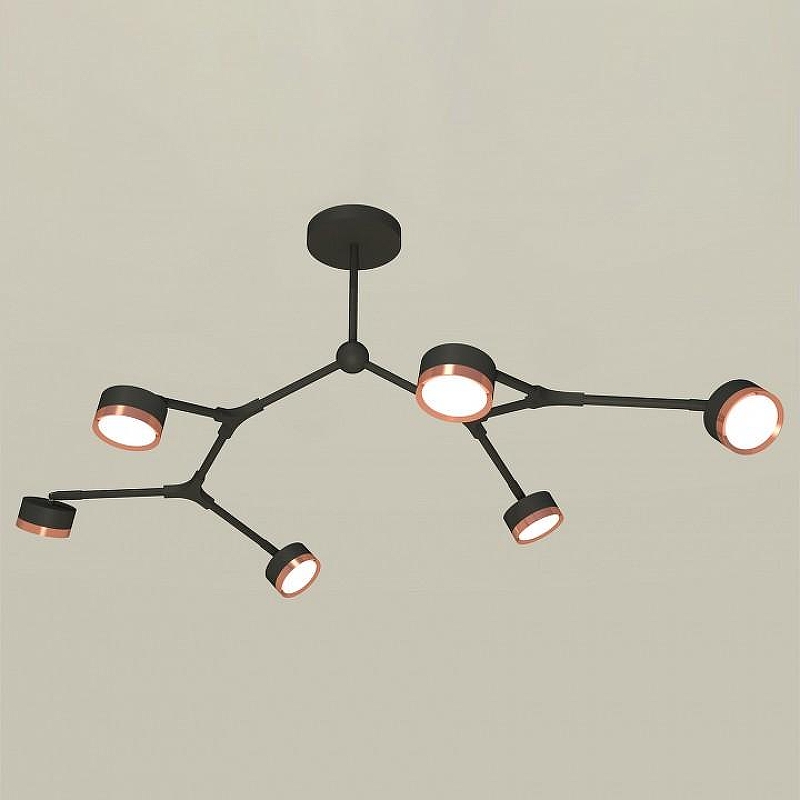 Люстра на штанге Ambrella Light XB XB9056153 цвет плафона/подвески Золото, Черный, цвет арматуры Черный