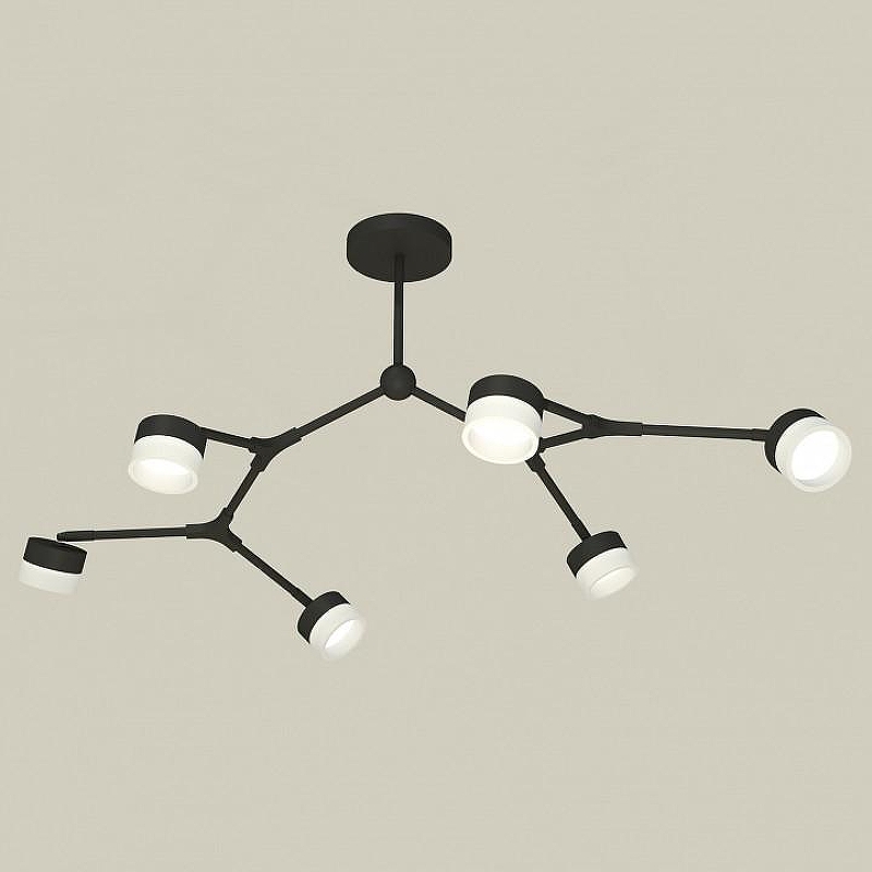 Люстра на штанге Ambrella Light XB XB9056204 цвет плафона/подвески Белый, Черный, цвет арматуры Черный