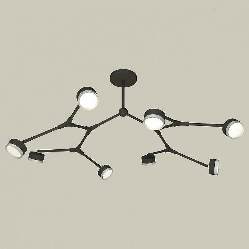 Люстра на штанге Ambrella Light XB XB9060151 цвет плафона/подвески Черный, Хром, цвет арматуры Черный