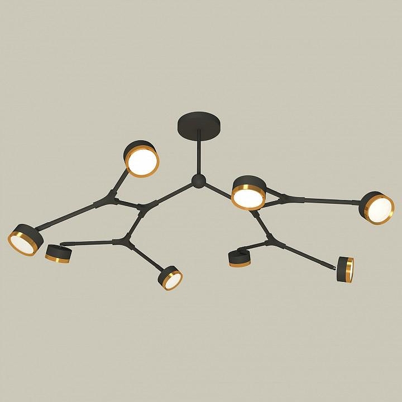 Люстра на штанге Ambrella Light XB XB9060152 цвет плафона/подвески Золото, Черный, цвет арматуры Черный