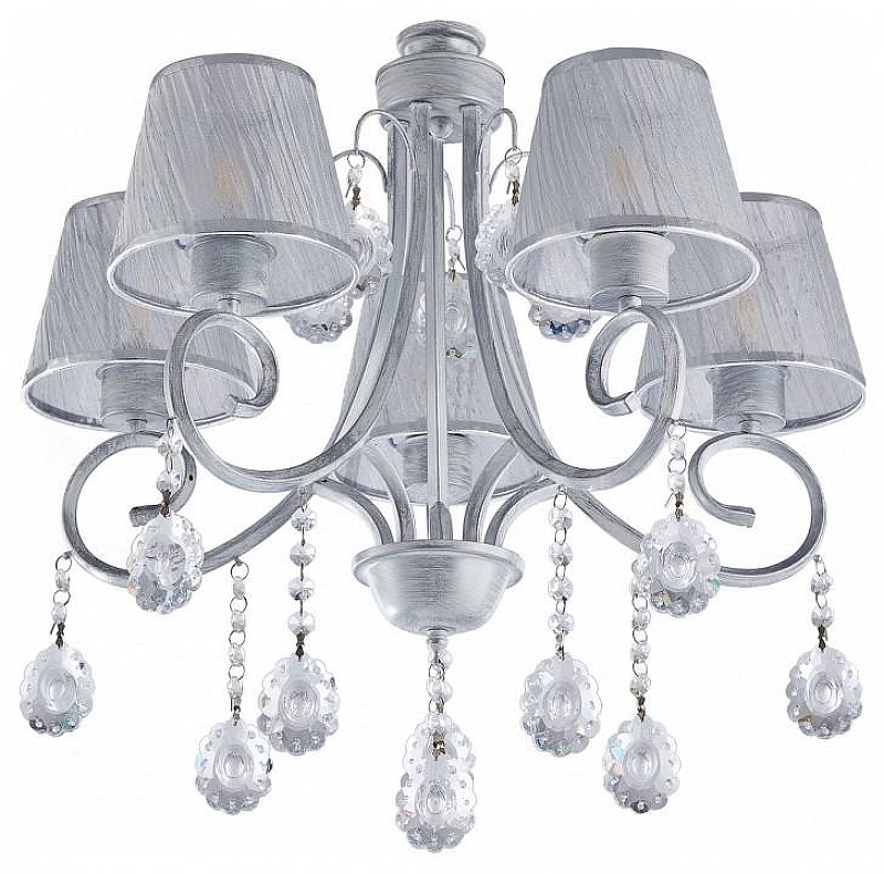 Люстра на штанге Arte Milano Amalfi-7146 337146/5 WT+SL цвет плафона/подвески Прозрачный, Серебро, цвет арматуры Белый, Серебро