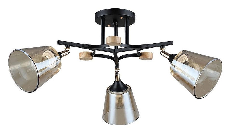 Люстра на штанге Artelamp Glassy A5078PL-3BK цвет плафона/подвески Оранжевый, цвет арматуры Черный