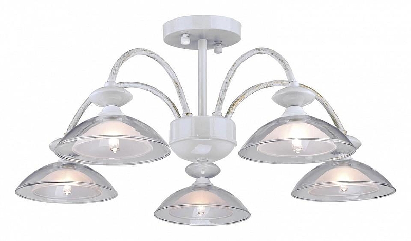 Люстра на штанге Arti Lampadari Noventa Noventa E 1.1.5 W цвет плафона/подвески Белый, Прозрачный, цвет арматуры Белый