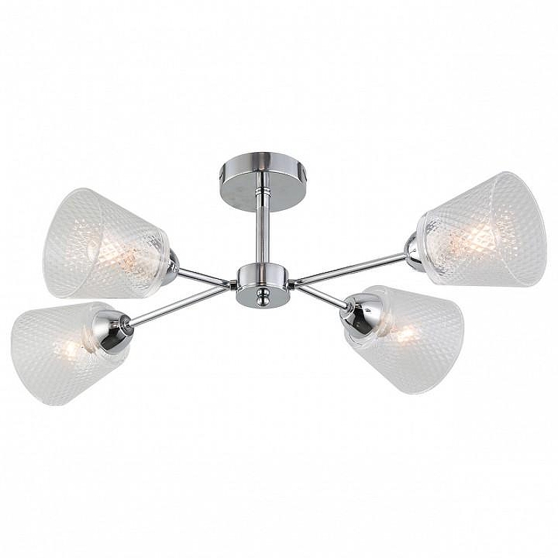 Люстра на штанге Escada 1104 1104/4P Chrome цвет плафона/подвески Прозрачный, цвет арматуры Хром