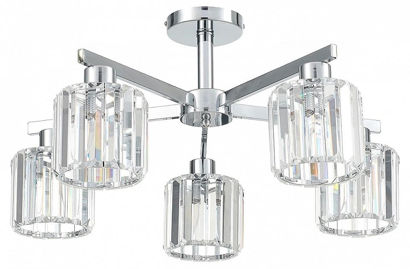 Люстра на штанге Escada Adorn 692/5P (Chrome) цвет плафона/подвески Прозрачный, цвет арматуры Хром