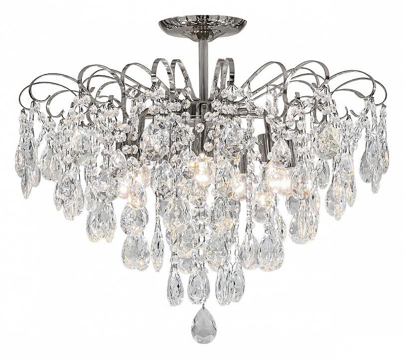 Люстра на штанге Escada Crown 1113/7PL Chrome цвет плафона/подвески Прозрачный, цвет арматуры Хром