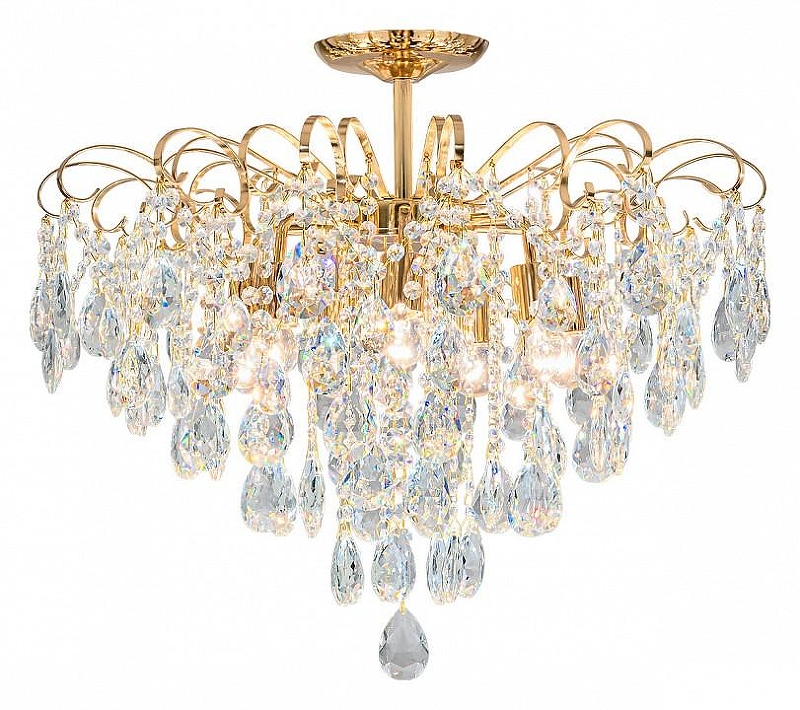 Люстра на штанге Escada Crown 1113/7PL цвет плафона/подвески Прозрачный, цвет арматуры Золото