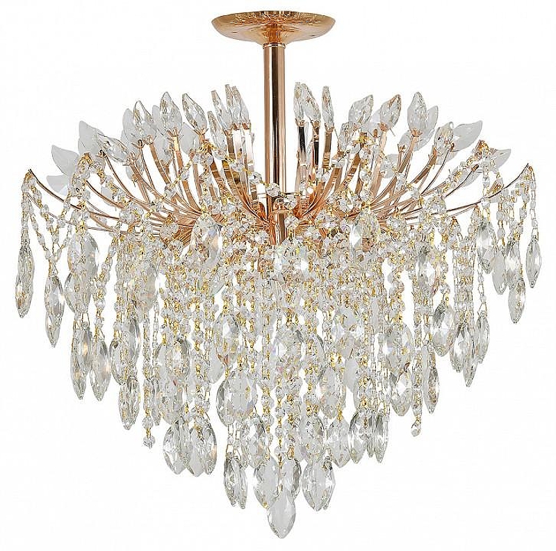 Люстра на штанге Escada D1mosar1 2104/8P Gold цвет плафона/подвески Прозрачный, цвет арматуры Золото