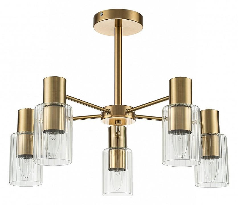Люстра на штанге Escada D1vers1ty 2120/5P Gold цвет плафона/подвески Прозрачный, цвет арматуры Золото