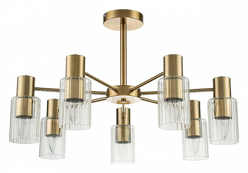 Люстра на штанге Escada D1vers1ty 2120/7P Gold цвет плафона/подвески Прозрачный, цвет арматуры Золото