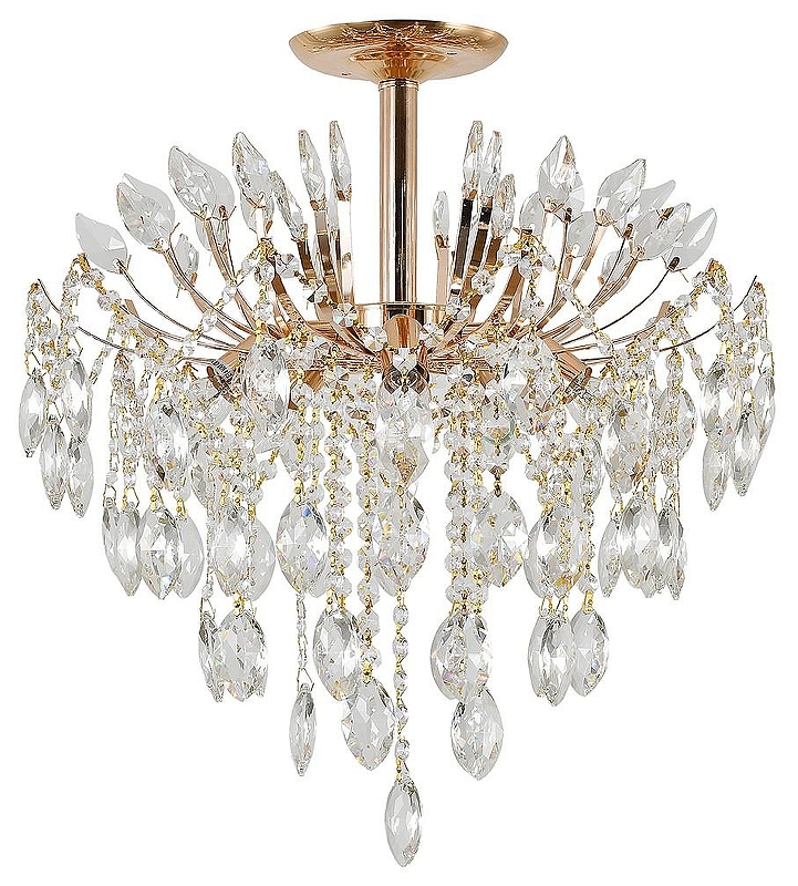Люстра на штанге Escada Dimosari 2104/5P Gold цвет плафона/подвески Прозрачный, цвет арматуры Золото