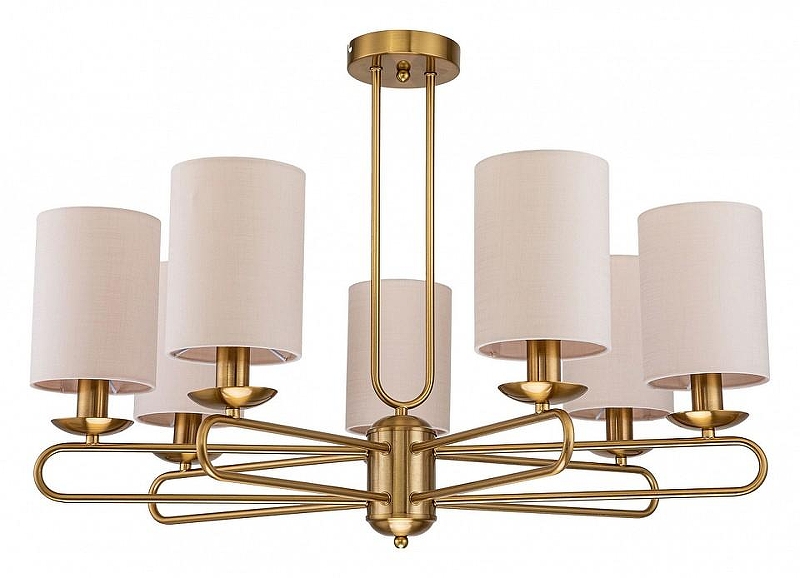 Люстра на штанге Escada Ecl1pse 10166/7PL Brass цвет плафона/подвески Бежевый, цвет арматуры Бронза