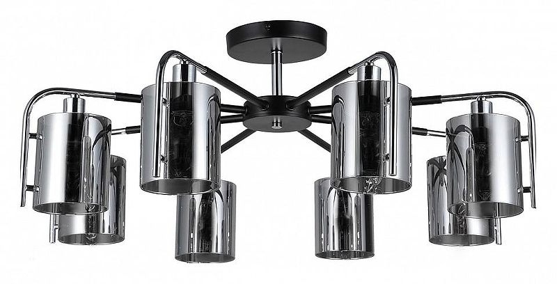 Люстра на штанге Escada Elegant 671/8P Chrome цвет плафона/подвески Светло-серый, цвет арматуры Хром, Черный