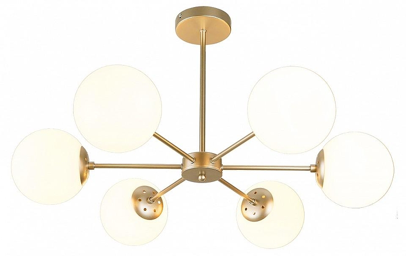 Люстра на штанге Escada ETHEREAL 2110/6P Gold цвет плафона/подвески Белый, цвет арматуры Бежевый