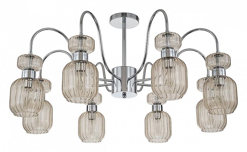 Люстра на штанге Escada Gloss 1141/8PL Chrome/Beige цвет плафона/подвески Бежевый, цвет арматуры Хром