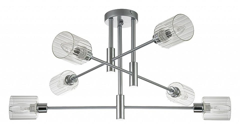 Люстра на штанге Escada Reflex 1140/6P цвет плафона/подвески Прозрачный, цвет арматуры Хром