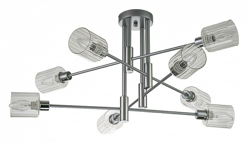 Люстра на штанге Escada Reflex 1140/8P цвет плафона/подвески Серый, цвет арматуры Хром