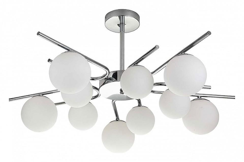 Люстра на штанге Escada Sphere 642/10P Silver цвет плафона/подвески Белый, цвет арматуры Серебро