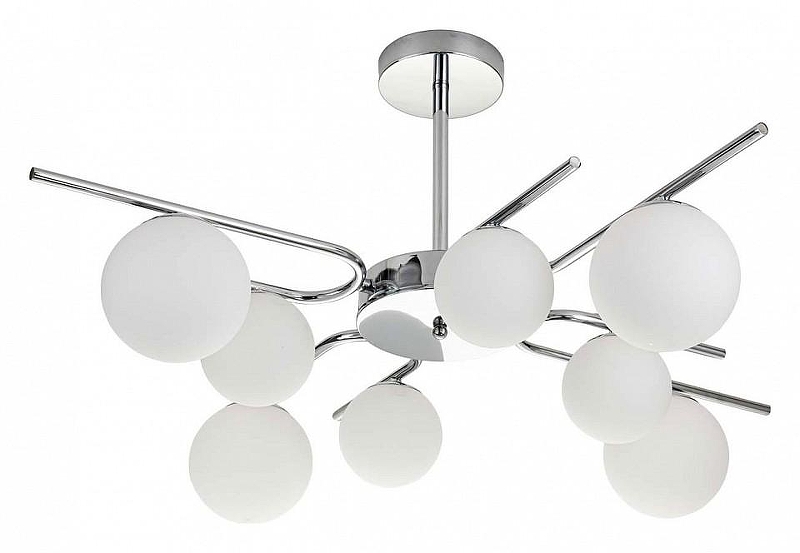 Люстра на штанге Escada Sphere 642/8P Silver цвет плафона/подвески Белый, цвет арматуры Серебро