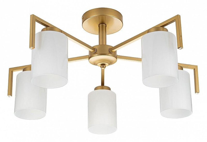Люстра на штанге Escada Style 1142/5P Gold цвет плафона/подвески Белый, цвет арматуры Золото