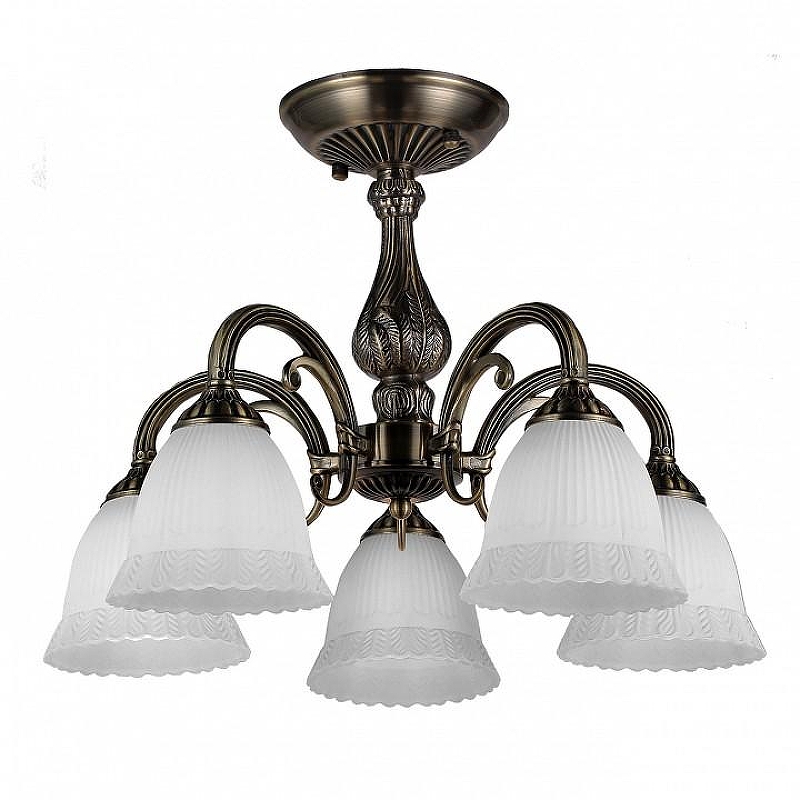 Люстра на штанге Escada Versa1lles 1114/5PL Bronze цвет плафона/подвески Белый, цвет арматуры Бронза