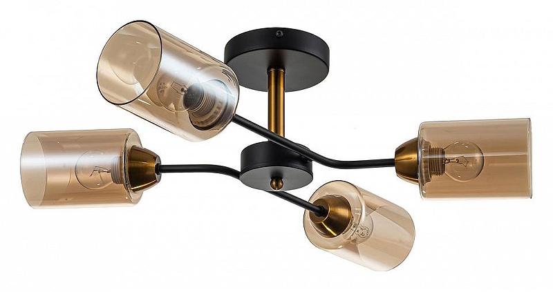 Люстра на штанге Escada Vertigo 1131/4P Black/Gold цвет плафона/подвески Золото, цвет арматуры Черный