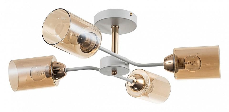 Люстра на штанге Escada Vertigo 1131/4P White/Gold цвет плафона/подвески Золото, цвет арматуры Белый