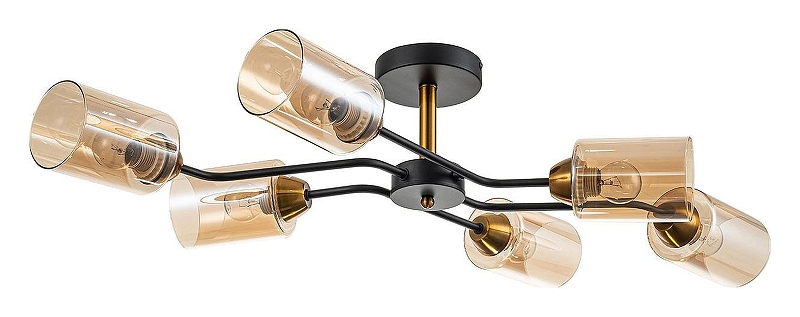 Люстра на штанге Escada Vertigo 1131/6P Black/Gold цвет плафона/подвески Золото, цвет арматуры Черный