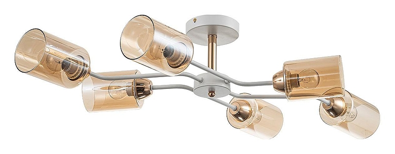 Люстра на штанге Escada Vertigo 1131/6P White/Gold цвет плафона/подвески Золото, цвет арматуры Белый