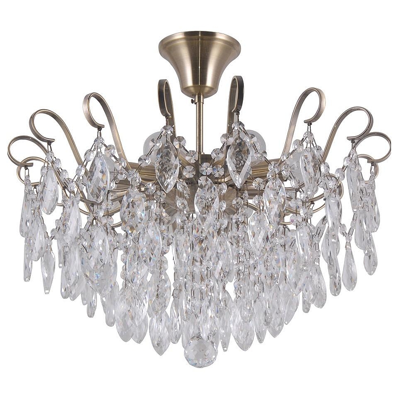 Люстра на штанге Escada Wisteria 664/8P цвет плафона/подвески Прозрачный, цвет арматуры Бронза