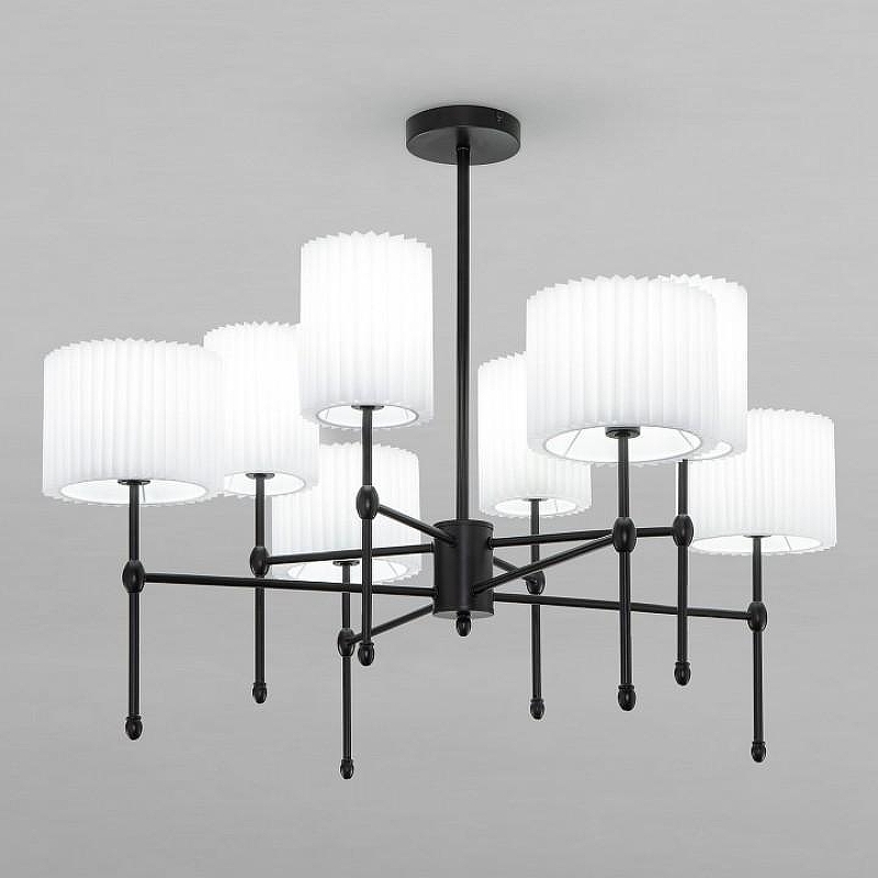 Люстра на штанге Eurosvet Notturno 60162/8 черный цвет плафона/подвески Белый, цвет арматуры Черный