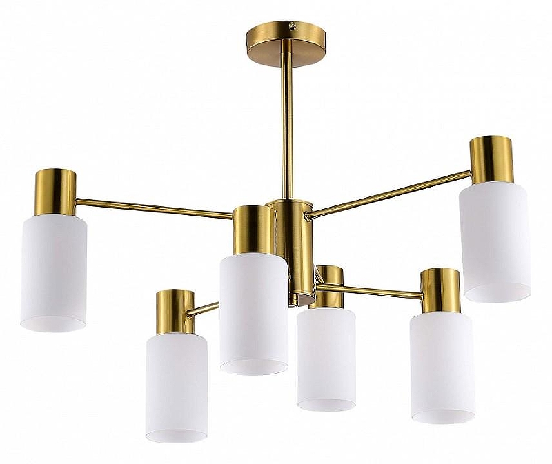 Люстра на штанге EVOLUCE Gessi SLE1139-302-06 цвет плафона/подвески Белый, цвет арматуры Латунь