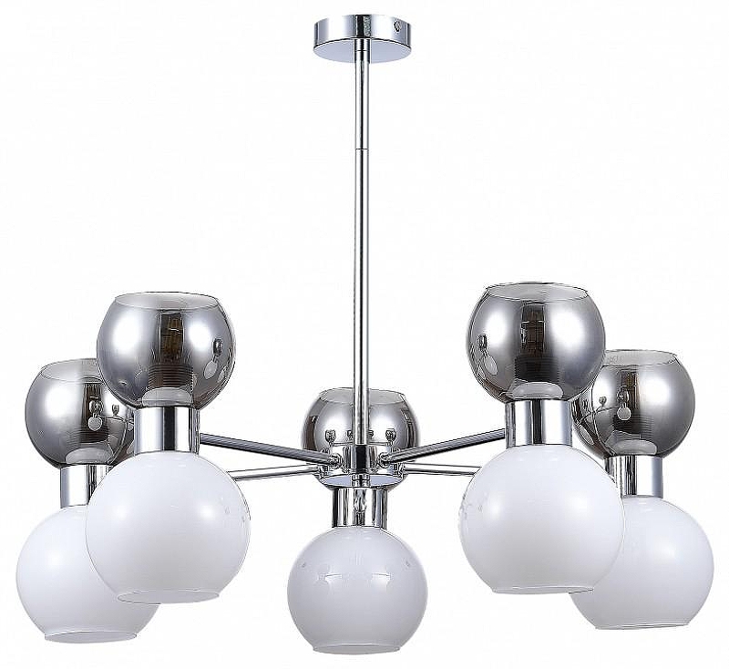 Люстра на штанге EVOLUCE Thonet SLE1138-102-10 цвет плафона/подвески Белый, Серый, цвет арматуры Хром