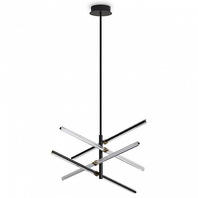 Люстра на штанге Freya Brilliance FR5557PL-L22B цвет плафона/подвески Прозрачный, цвет арматуры Черный