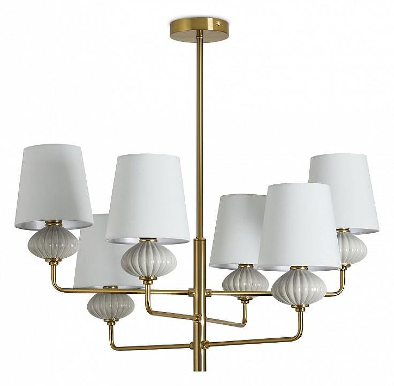 Люстра на штанге Freya Ceramics FR2029PL-06BS цвет плафона/подвески Белый, цвет арматуры Белый, Латунь