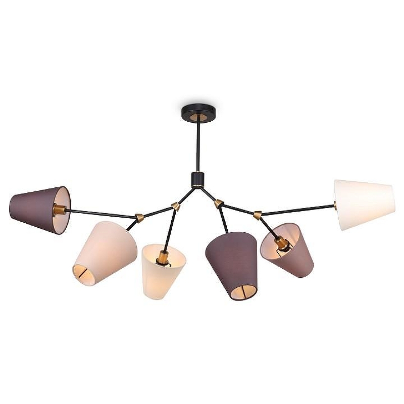 Люстра на штанге Freya Hats FR5370CL-06B цвет плафона/подвески Красный, Синий, Зеленый, цвет арматуры Черный
