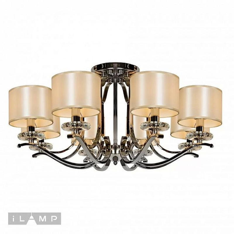 Люстра на штанге iLamp London 88389/8 CR цвет плафона/подвески Белый, цвет арматуры Хром