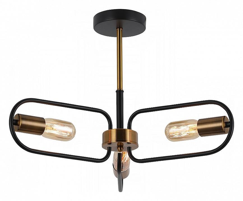 Люстра на штанге ILLUMICO IL8253-3COU-79 BK GD цвет арматуры Золото, Черный